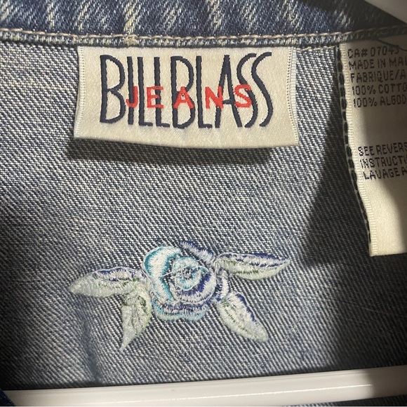 Vintage Women's Bill Blass Jeans Denim Vest Embroidery Floral & Rhinestone EUC M - Picture 2 of 10